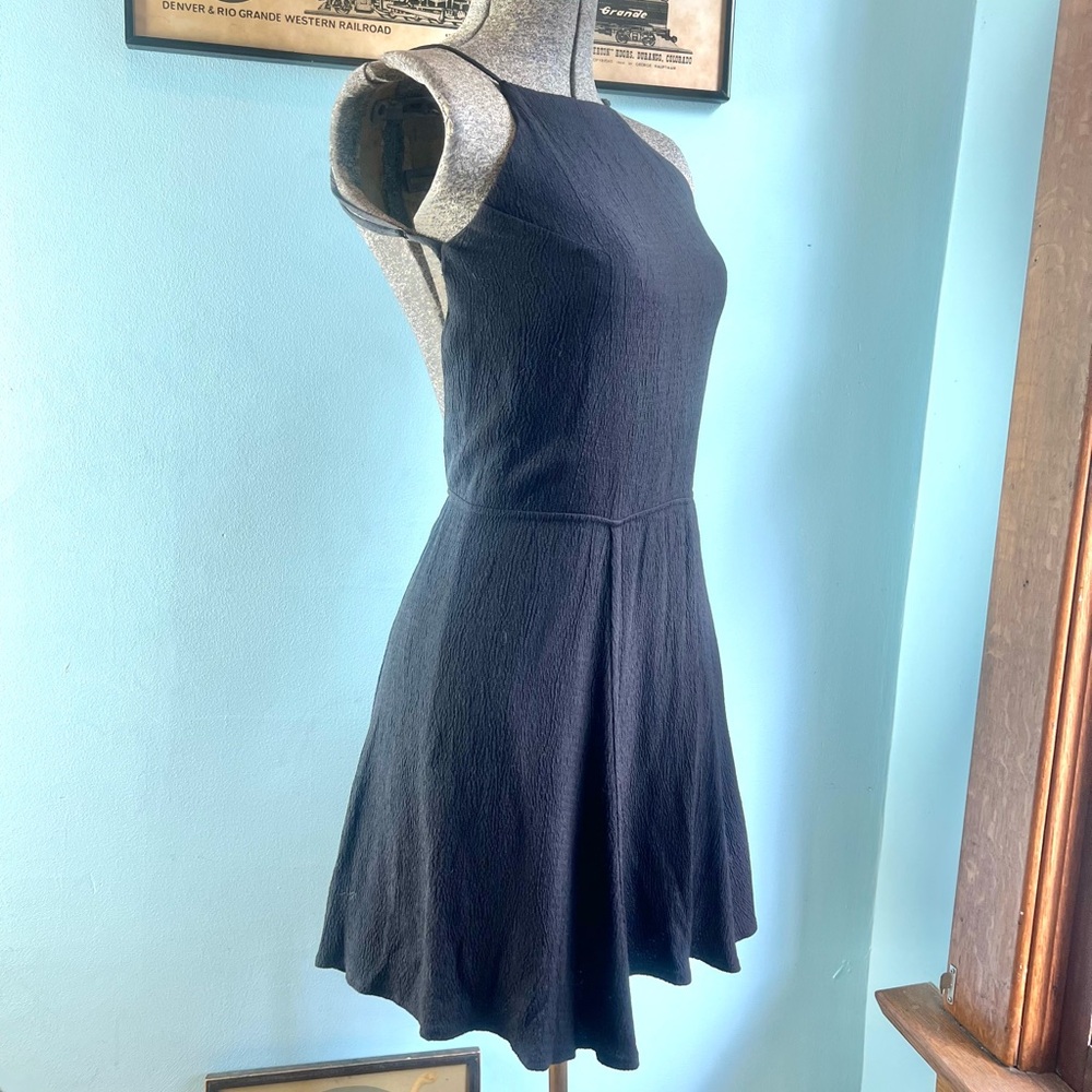 Reformation Black Sleeveless Backless Fit & Flare Dress